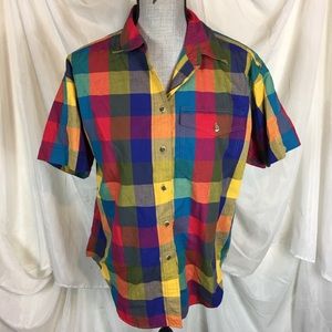 Vintage Liz Claiborne Multicolor Plaid Button Up Blouse